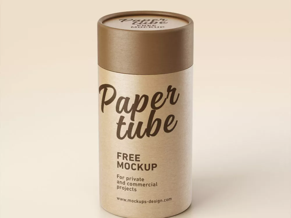 Free Paper Tube PSD Mockup