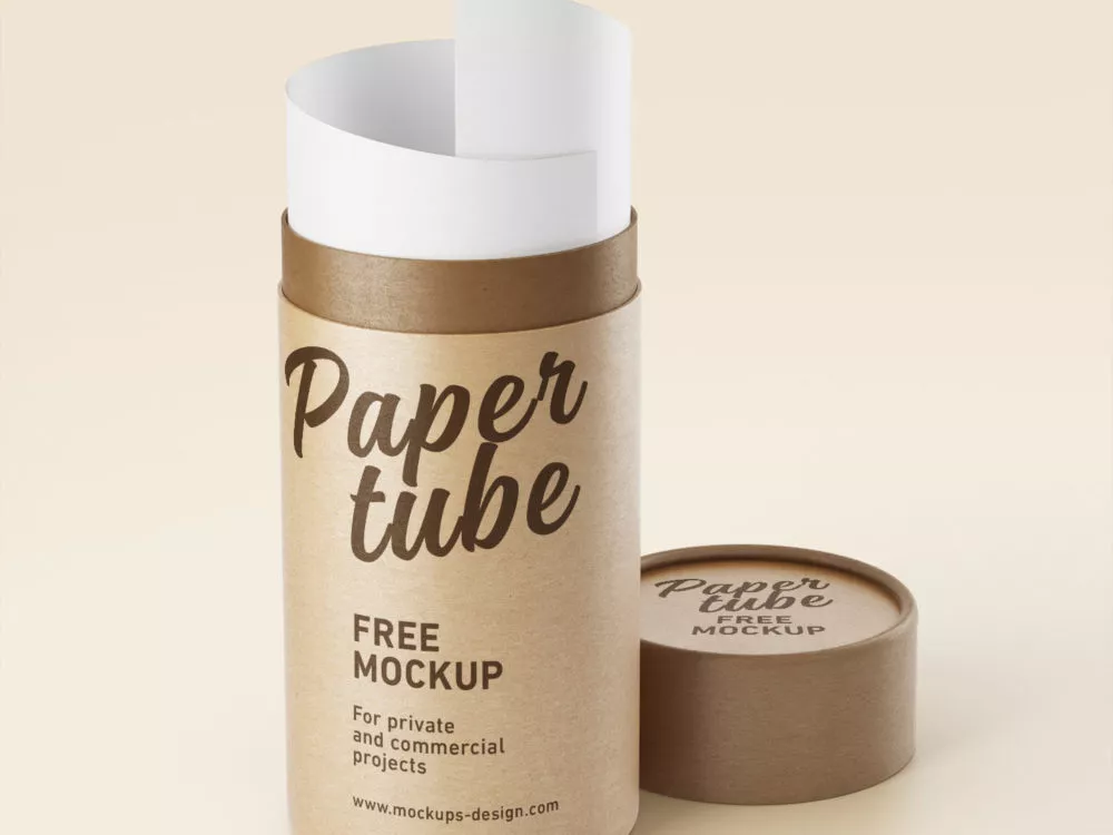 Free Paper Tube PSD Mockup