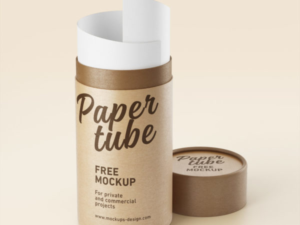 Free Paper Tube PSD Mockup