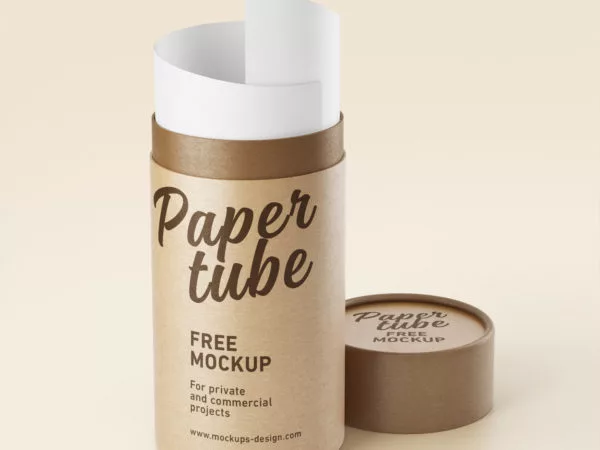 Free Paper Tube PSD Mockup