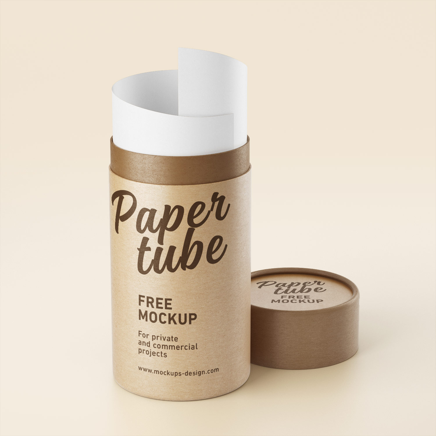 Free Paper Tube PSD Mockup