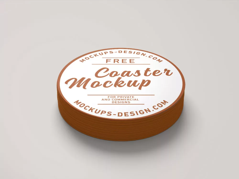 Free Round Coaster PSD Mockup