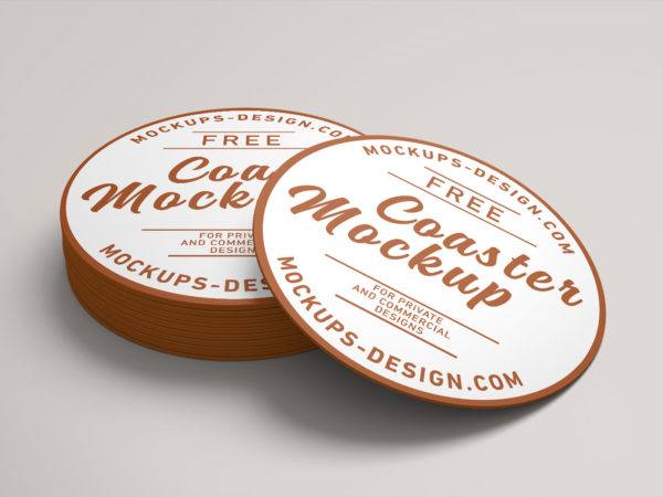 Free Round Coaster PSD Mockup