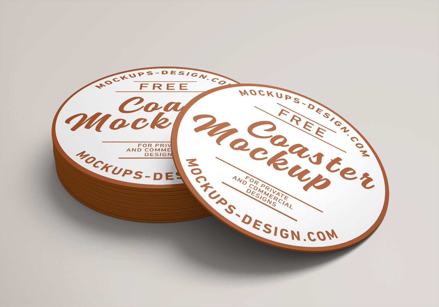 Free Round Coaster PSD Mockup