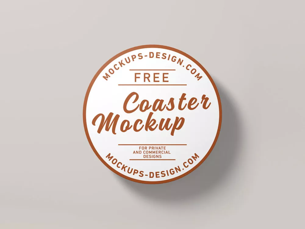 Free Round Coaster PSD Mockup
