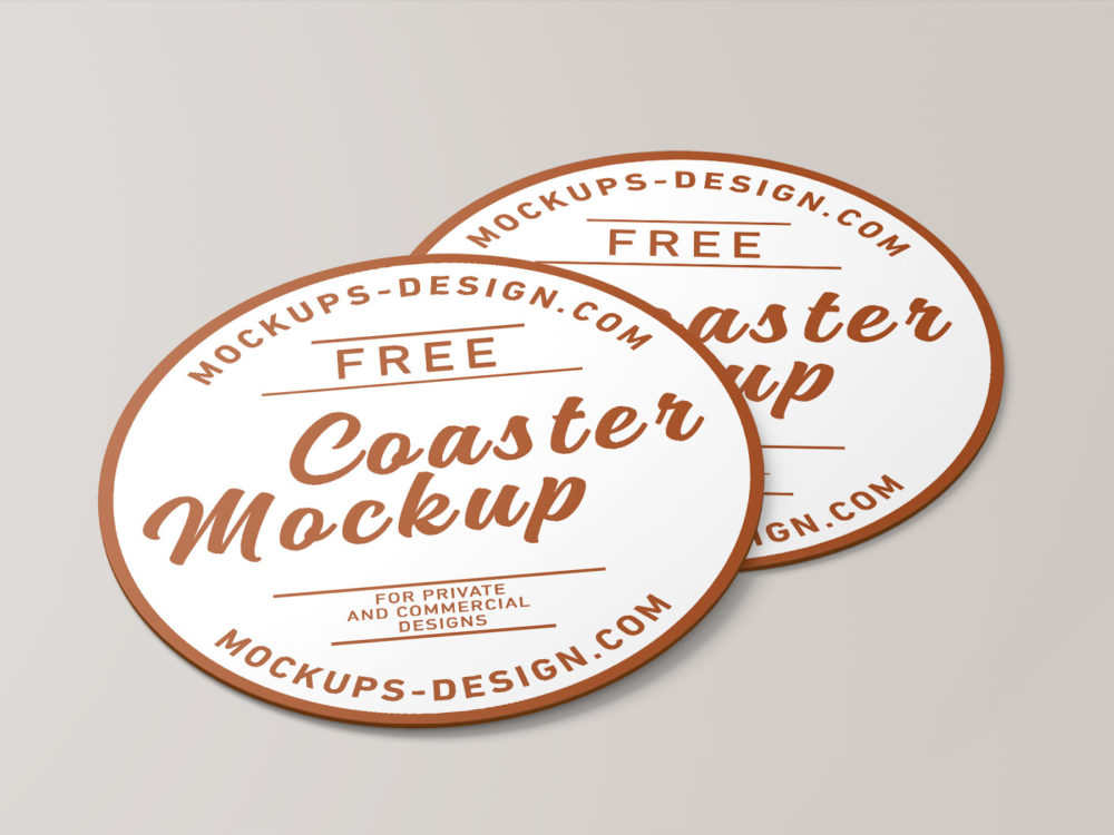 Free Round Coaster PSD Mockup