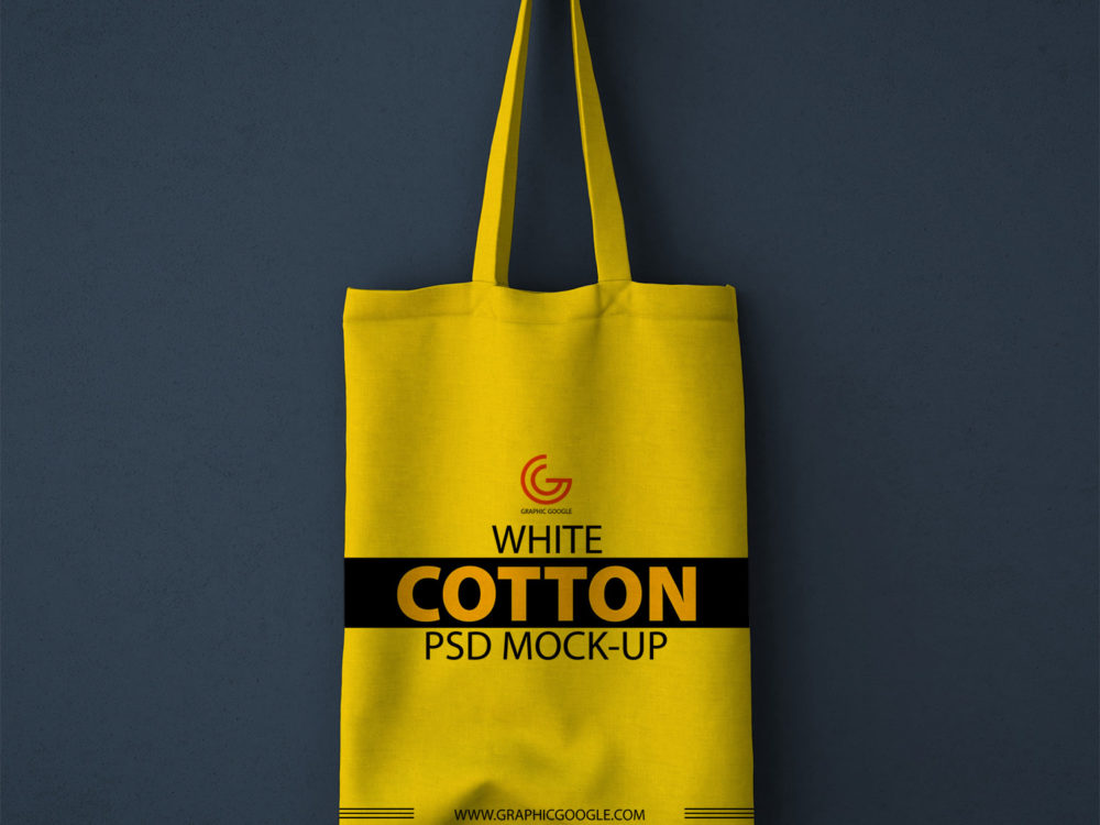 Free White Cotton Bag PSD Mockup