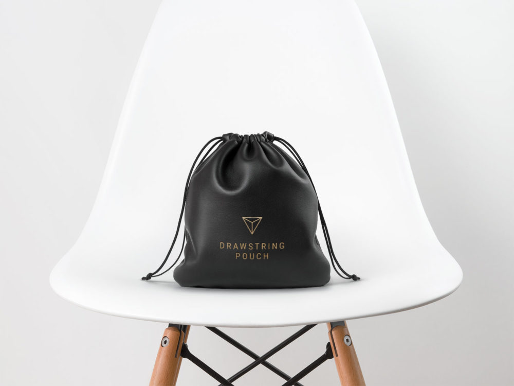 Leather Drawstring Pouch Free MockUp