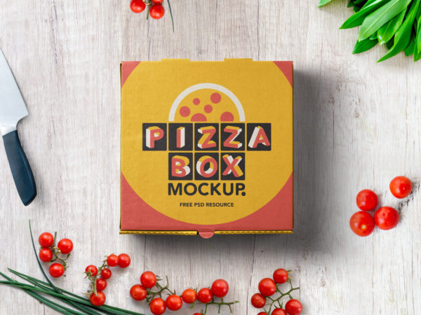 PSD Pizza Box Mockup Packaging