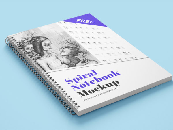 Free Spiral Notebook Mockup