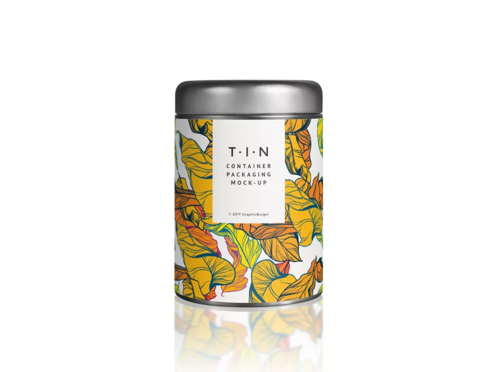 Tin Container Packaging Free Mockup