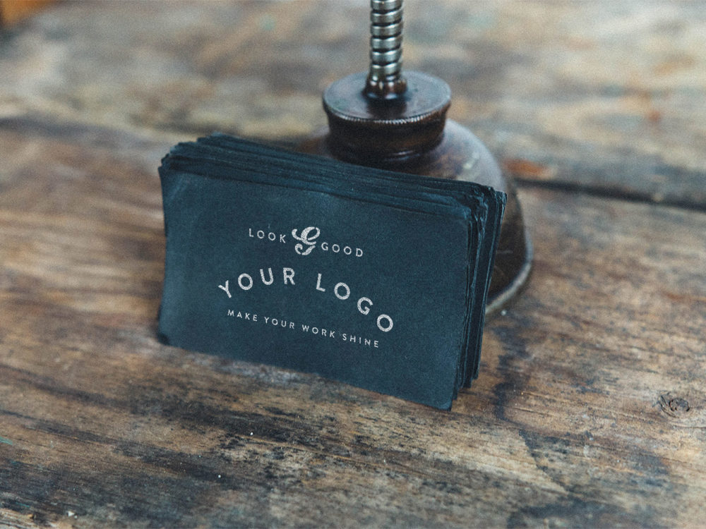 Weathered Black Card Free Mockup