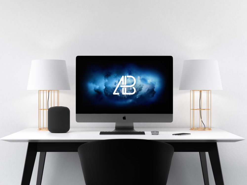 Download Apple iMac Pro Workspace Mockup | Free Mockup