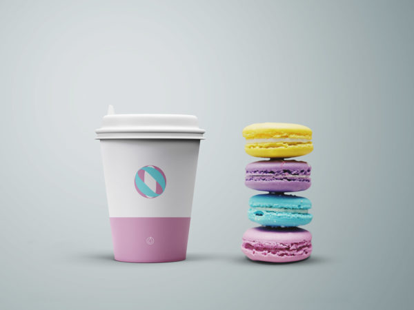 Coffee Cup and Cookies Mockup