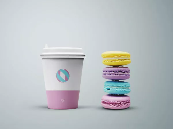 Coffee Cup and Cookies Mockup