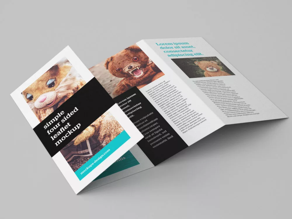 Free 4-Panel Leaflet Mockups