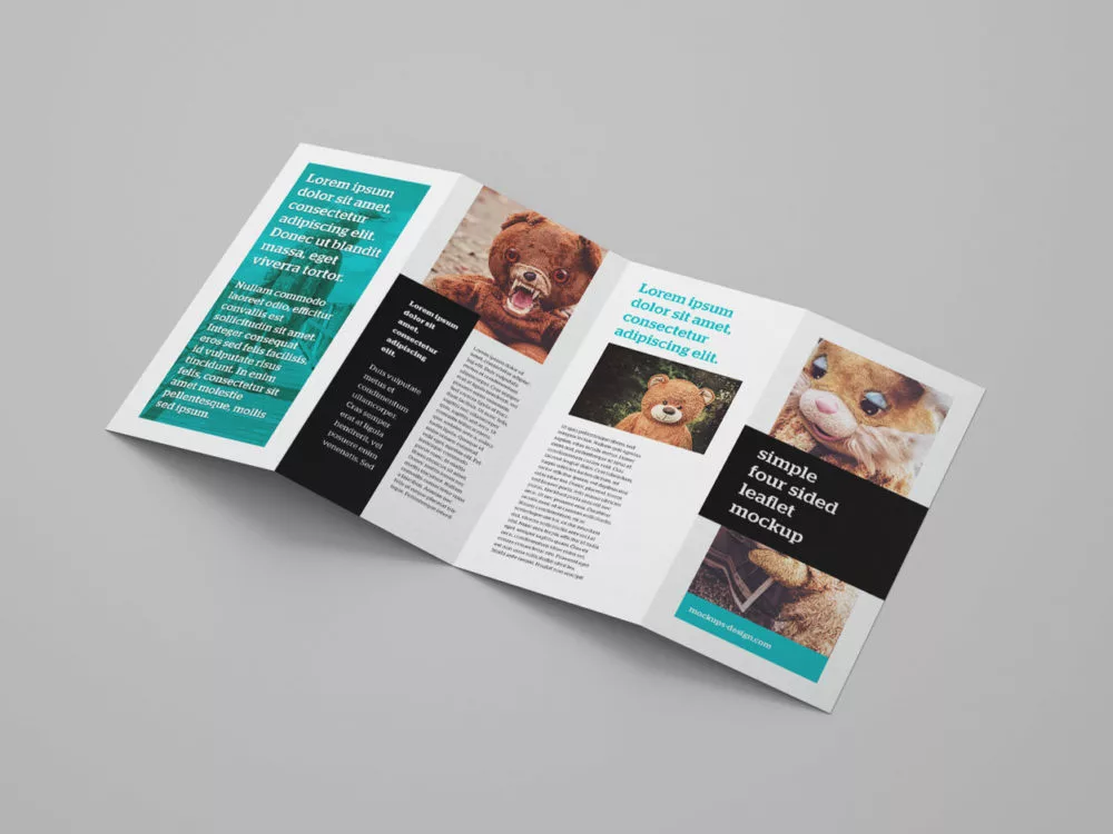 Free 4-Panel Leaflet Mockups