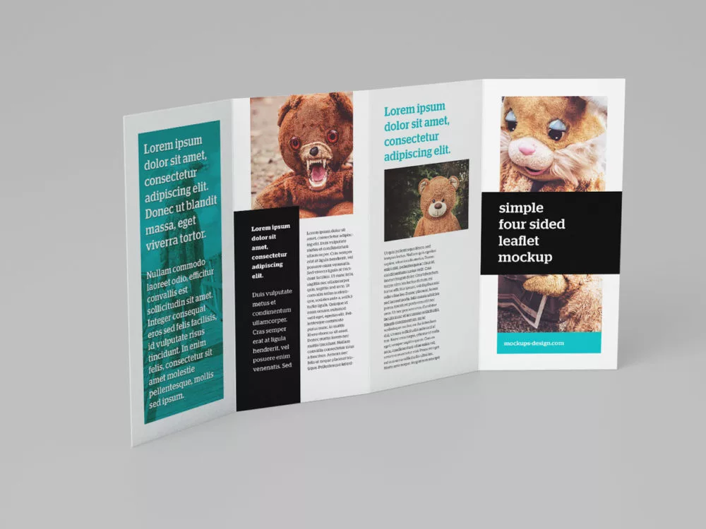 Free 4-Panel Leaflet Mockups