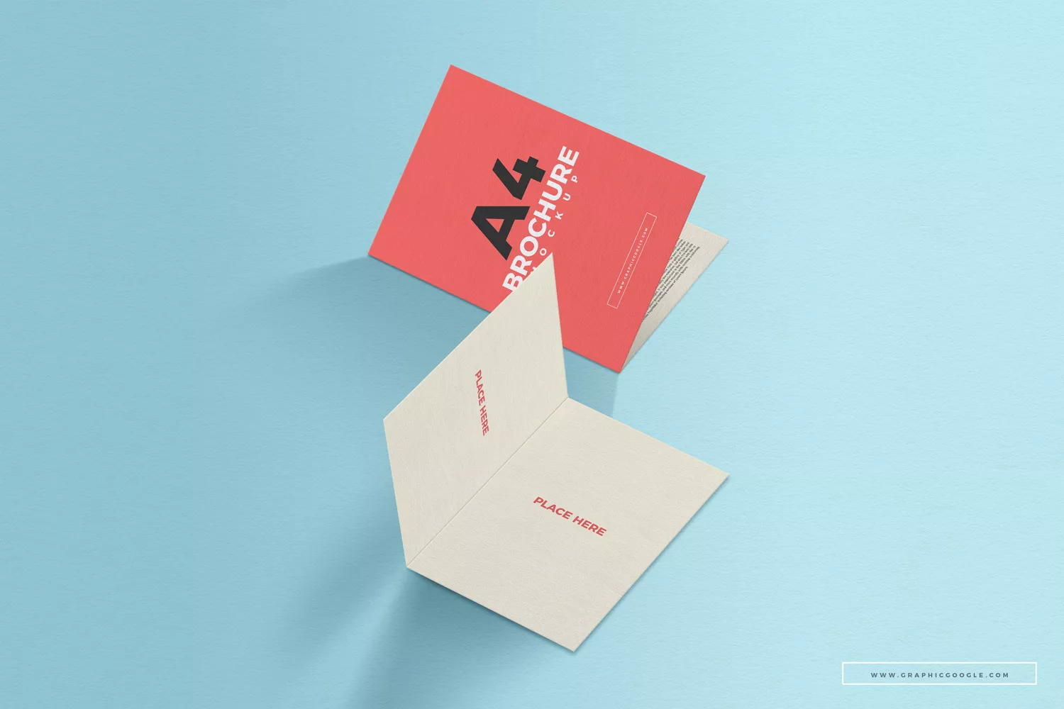 Free A4 Folded Brochure Mockup PSD