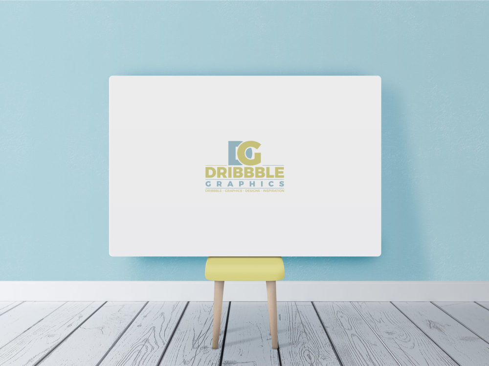 Free Horizontal Poster Canvas in Room Mockup