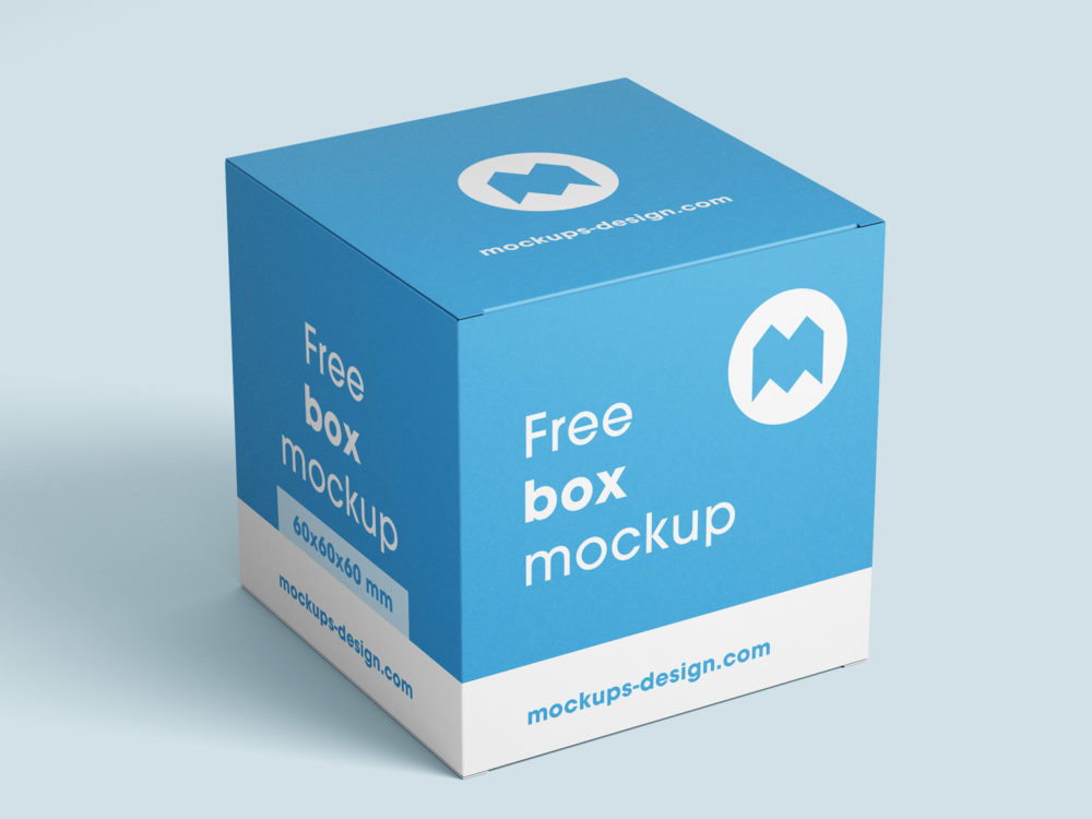 Free Box Mockup / 80x80x80 mm