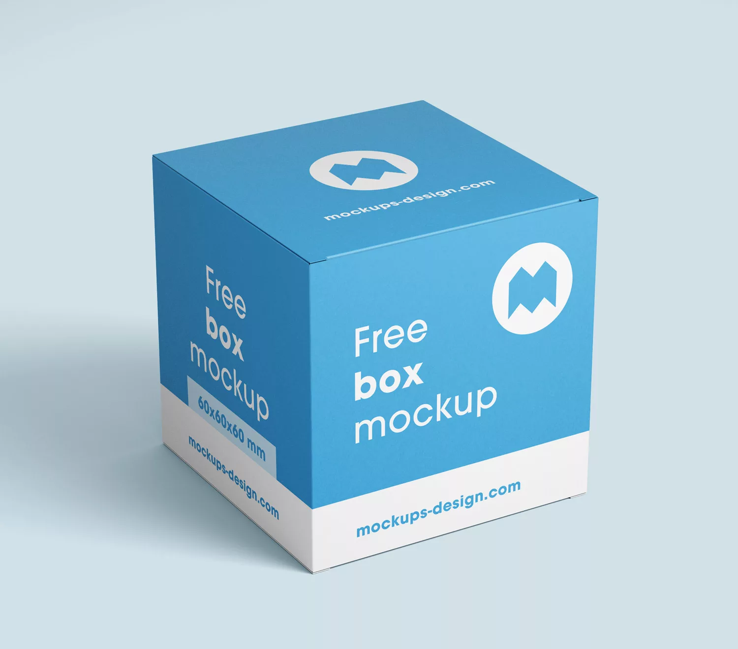 Free Box Mockup / 80x80x80 mm