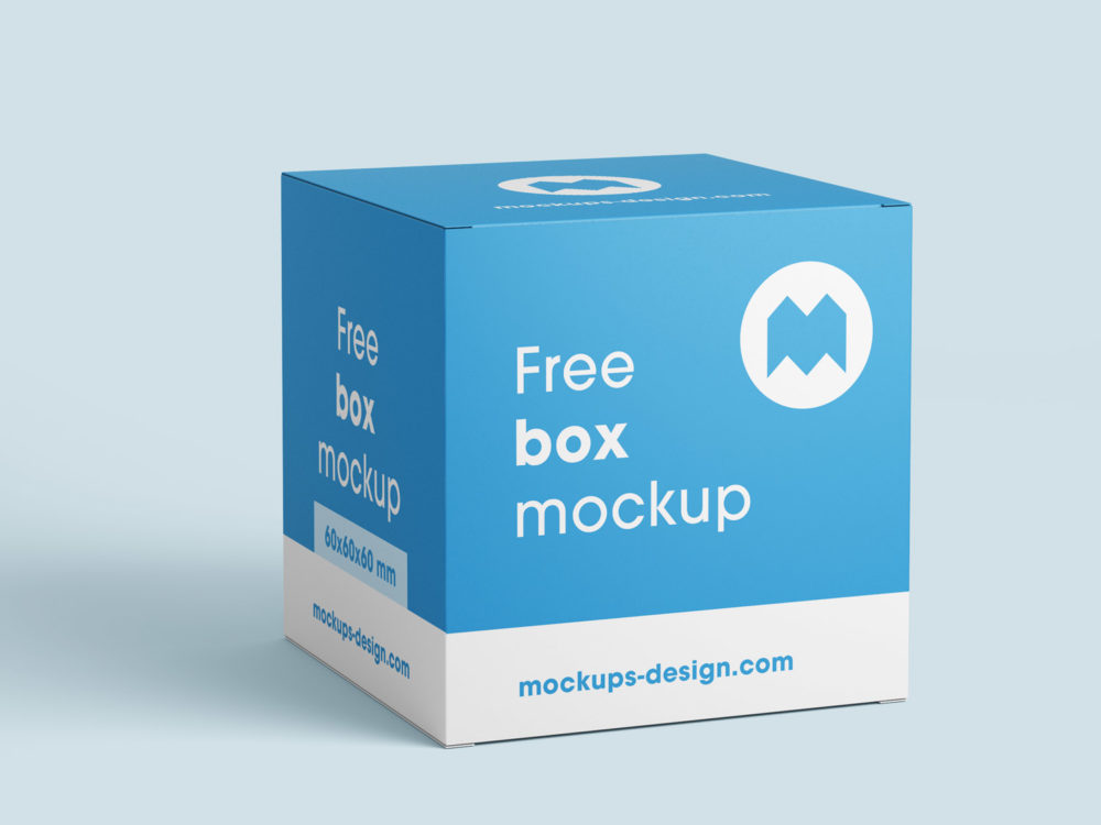 Free Box Mockup / 80x80x80 mm