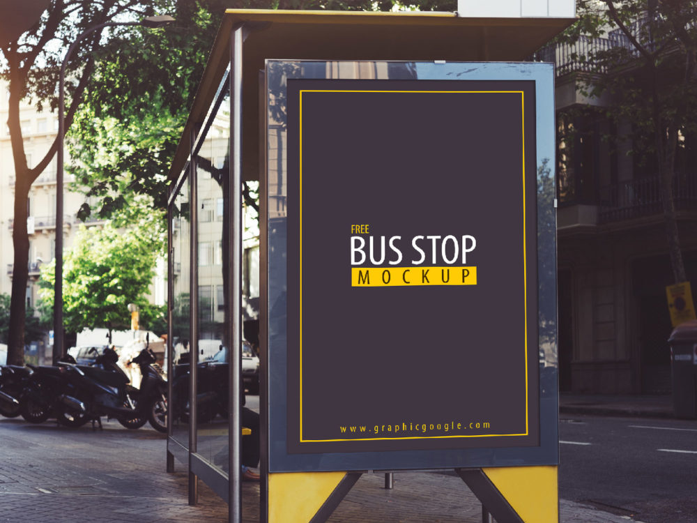 Download Free Bus Stop Mockup | Free Mockup