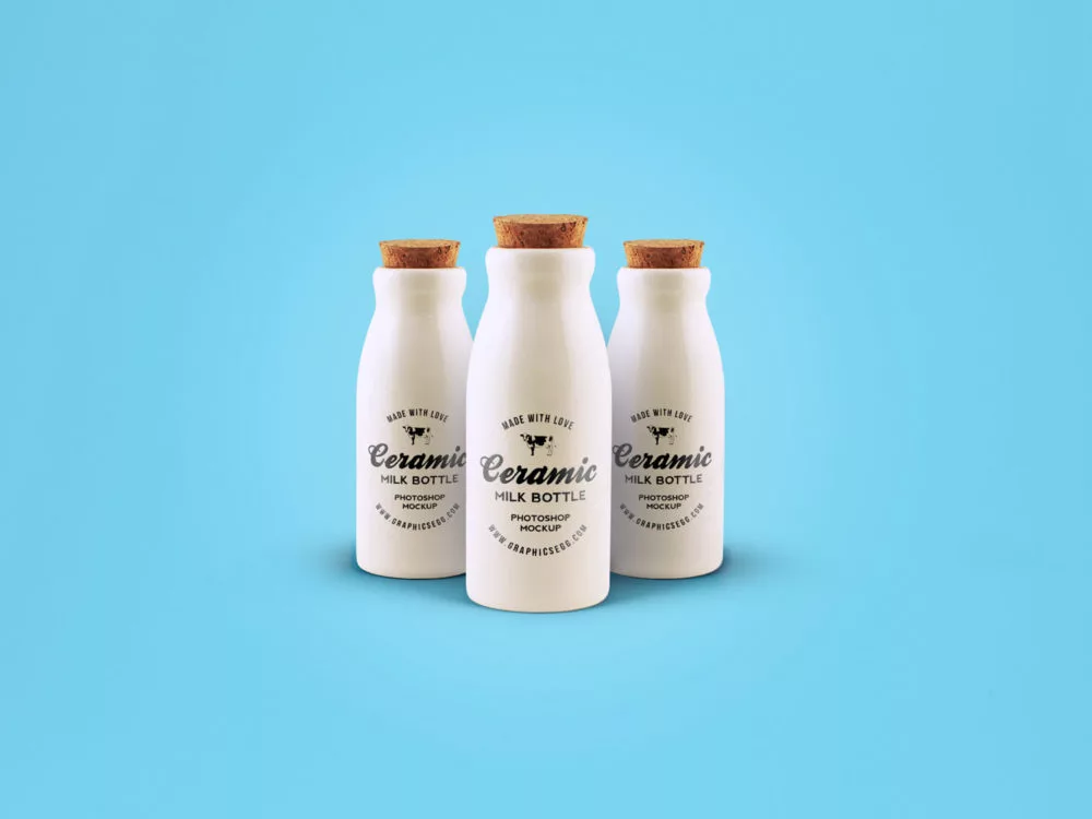 Free Ceramic Bottle Mockup PSD