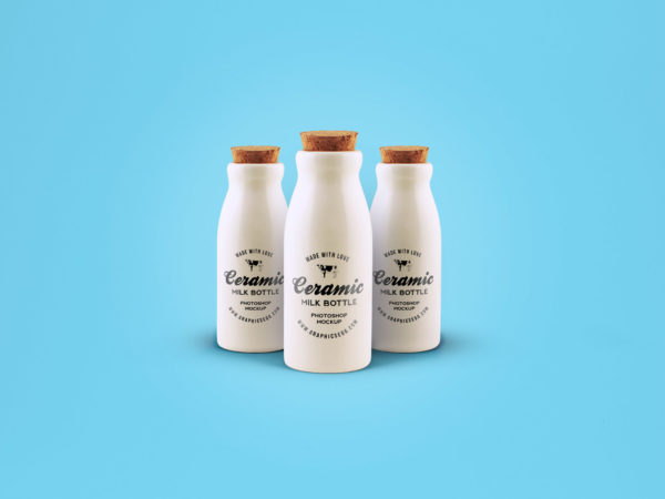 Free Ceramic Bottle Mockup PSD