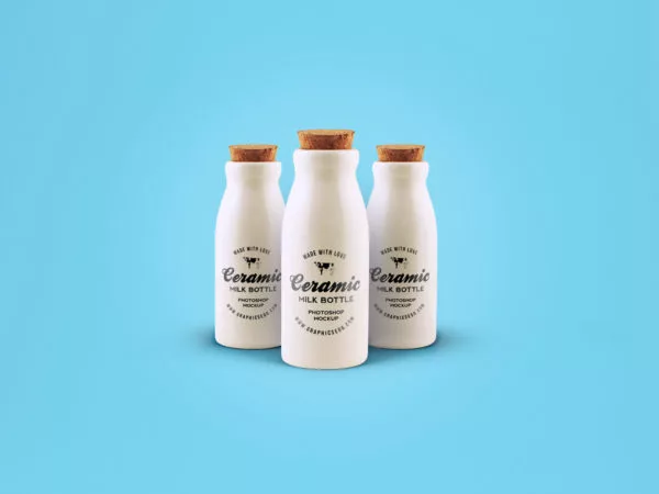 Free Ceramic Bottle Mockup PSD