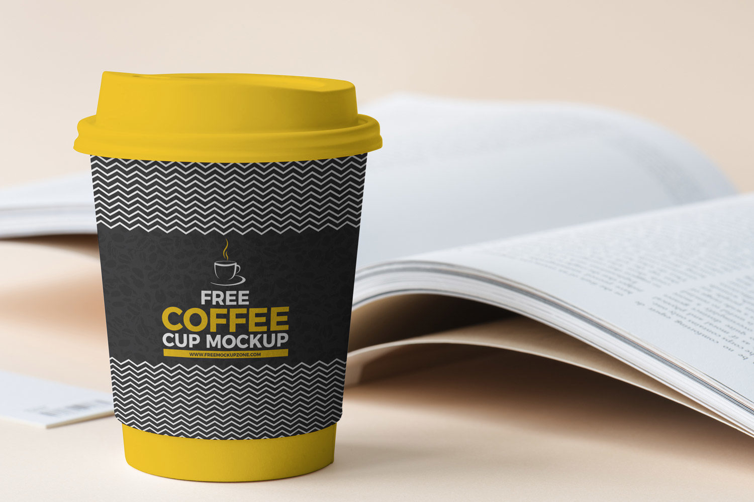 Download Free Coffee Cup Beside Book Mockup 2018 | Free Mockup