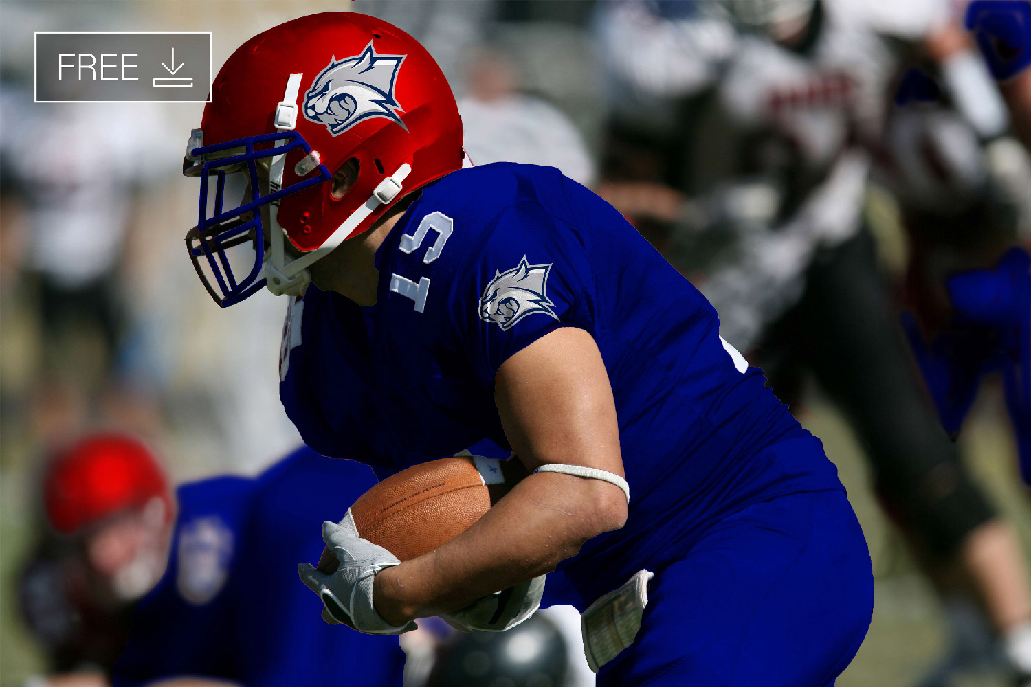 Free Football Player Helmet Logo Mockup PSD