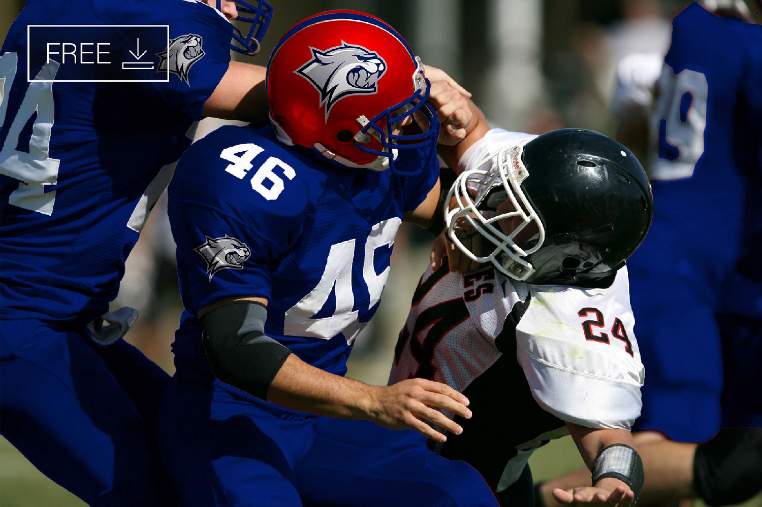 Free Football Player Helmet Logo Mockup PSD