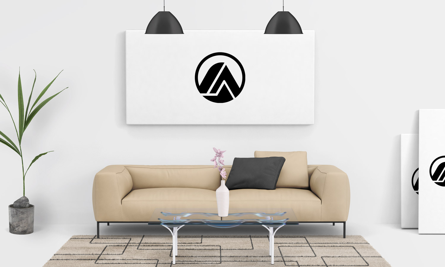 Download Free-Living-Room-Painting-Wall-Canvas-Mockup-PSD | Free Mockup