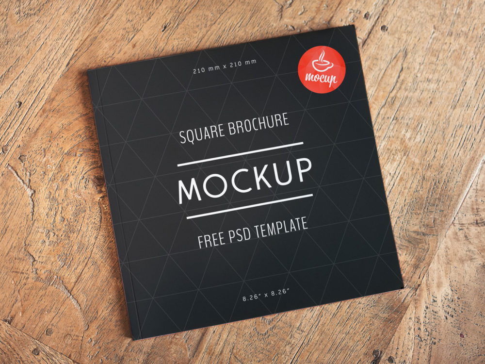 Free PSD Square Brochure Mockup
