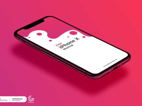 Free Perspective View iPhone X Mockup