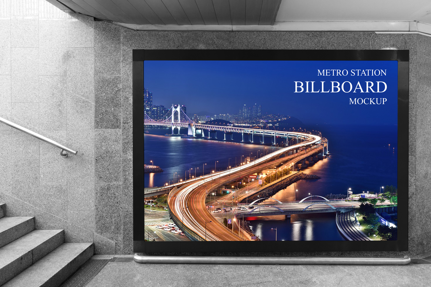 Download Free Underground Metro Station Billboard Mockup Free Mockup