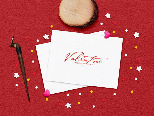 Free Valentine Greeting Card Mockup