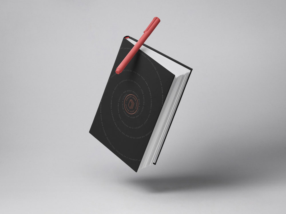 Gravity Hardcover Book Mockup PSD