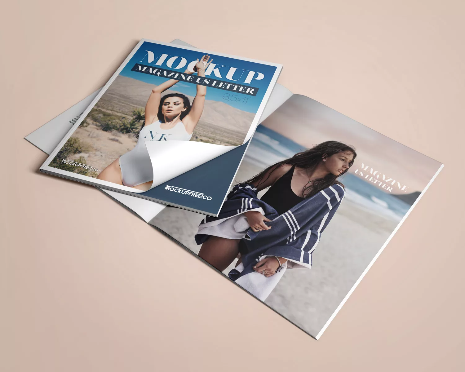 US Letter Magazine 3 Free PSD Mockups