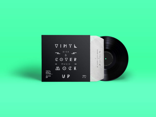 PSD Vinyl Cover Record Mock Up