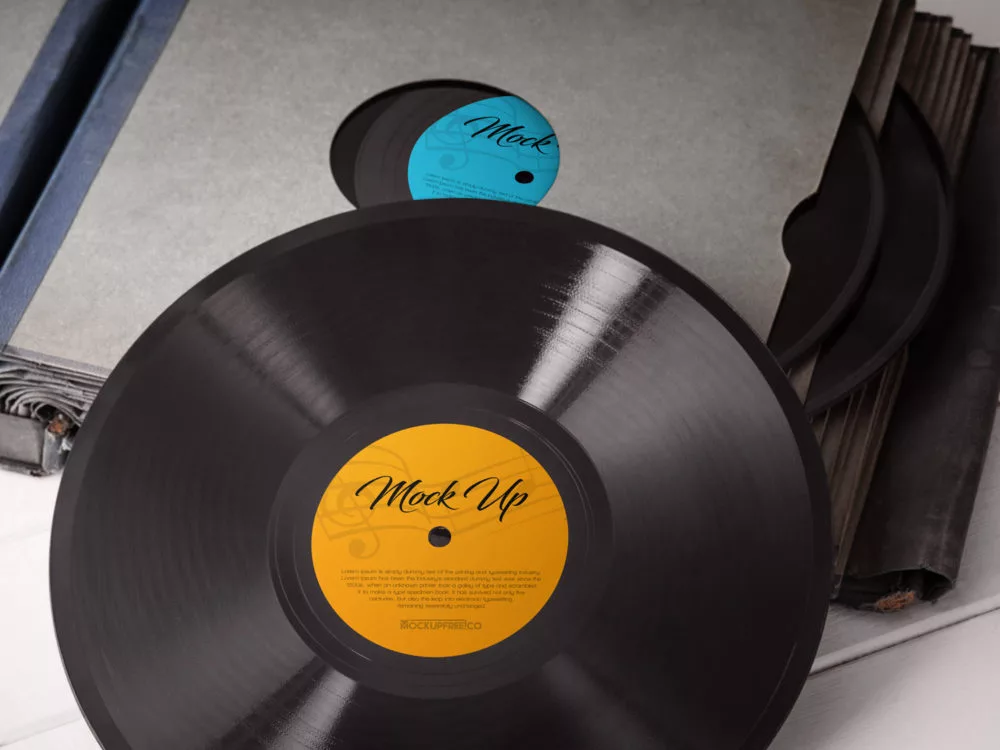Vinyl Records 3 Free PSD Mockups