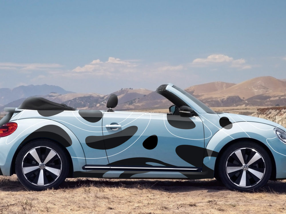 Volkswagen beetle branding free mockup | free mockup