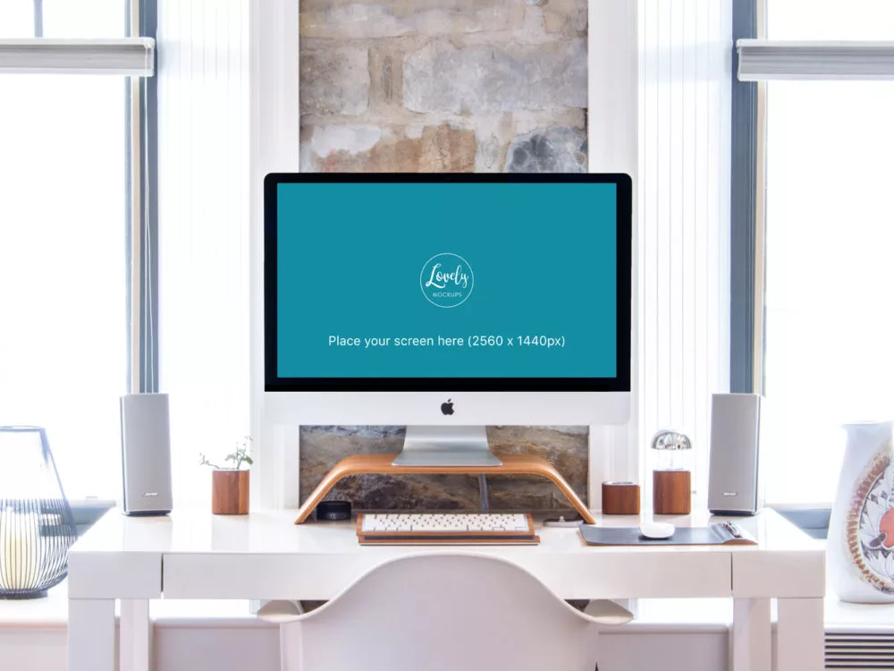 Workspace With iMac in a Bright Interior