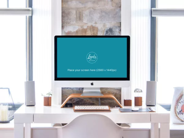 Workspace With iMac in a Bright Interior