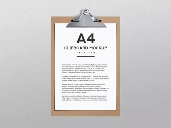 A4 Clipboard Mockup