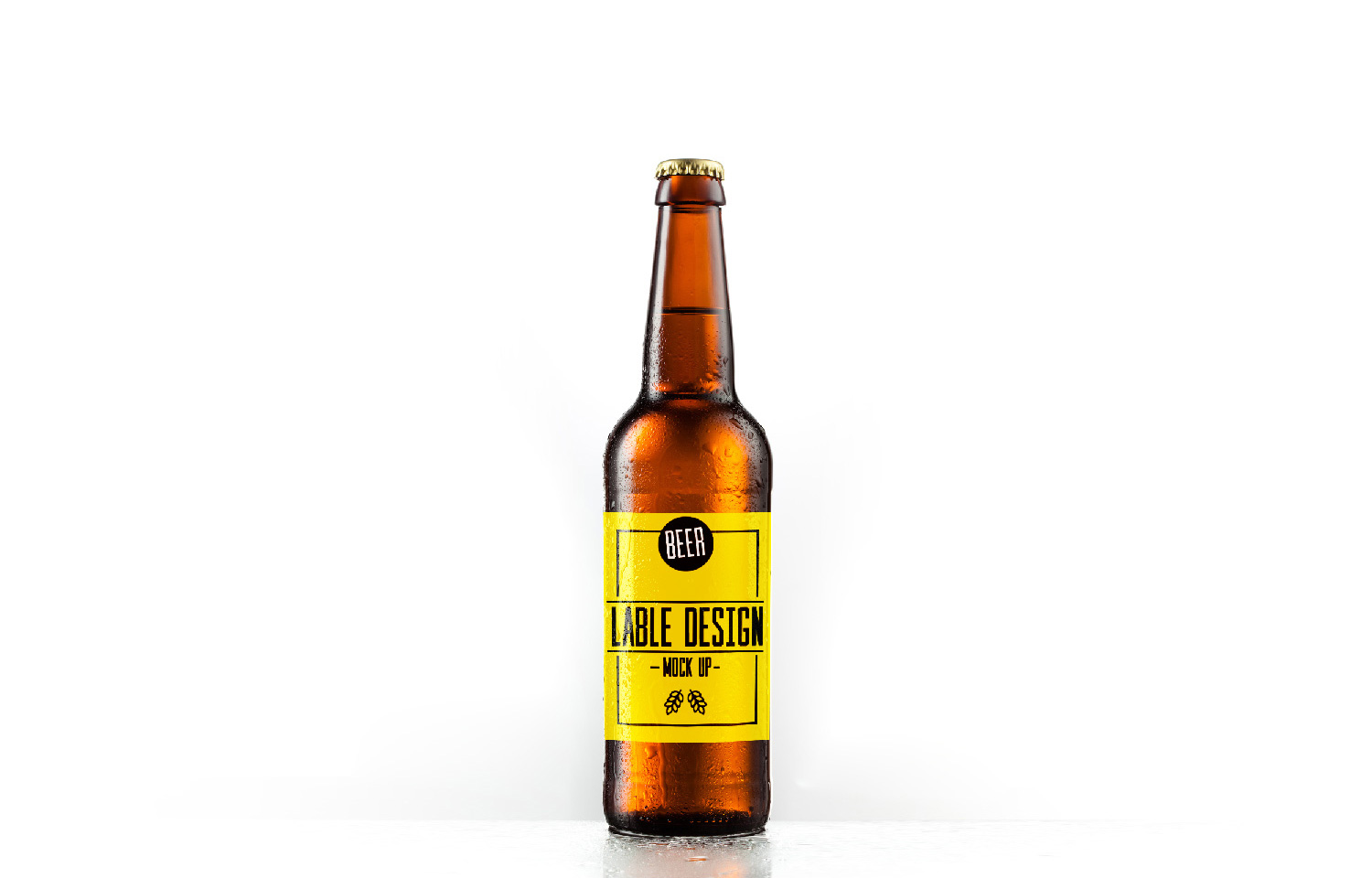 Beer Bottle Label Mockup  Free Mockup With Beer Label Template Psd