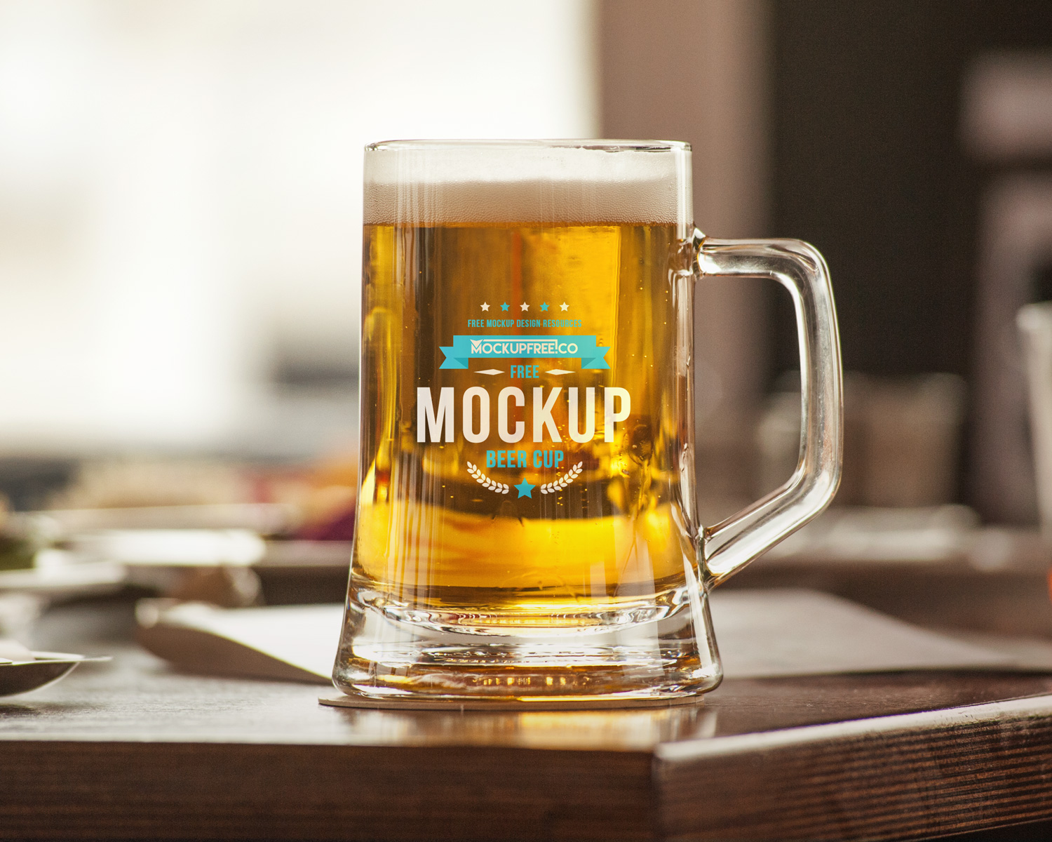 beer can glass mockup