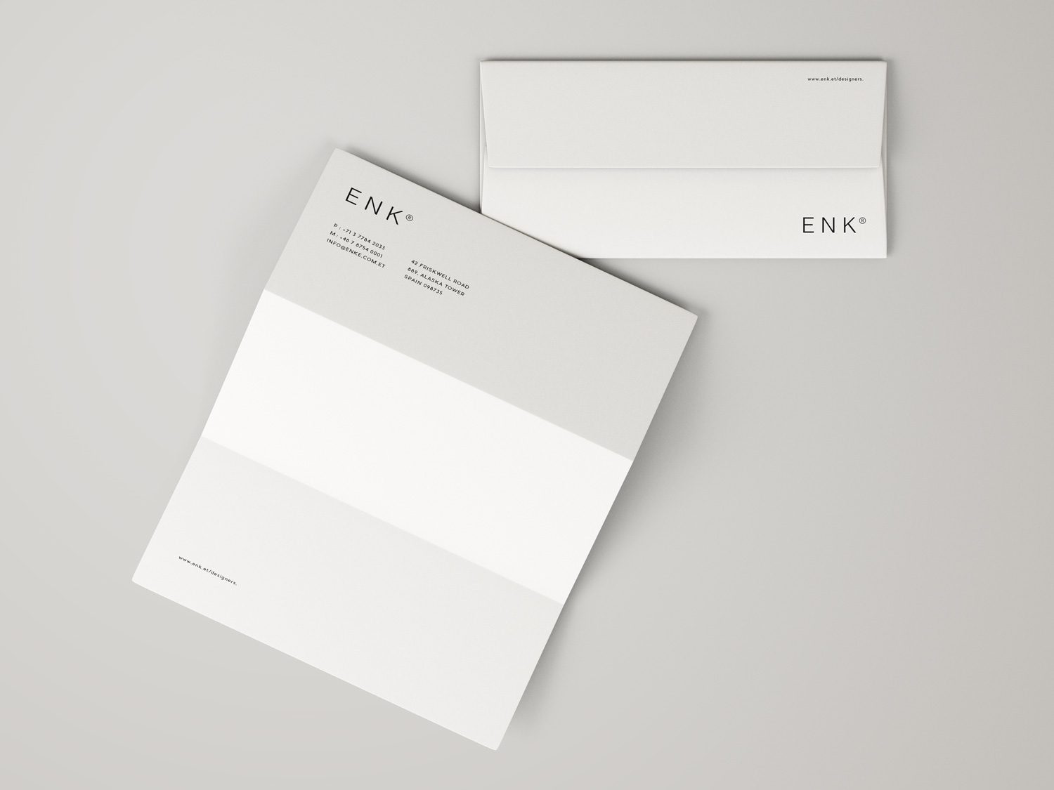 Download Envelope And A4 Folded Letterhead Free Mockup